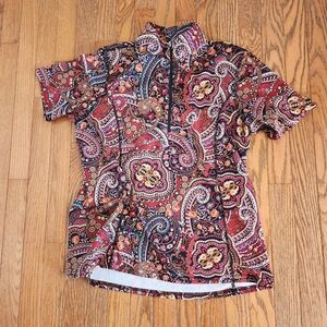 SALE!! Kerrits short sleeve shirt top with quarter zip size xl - India red!